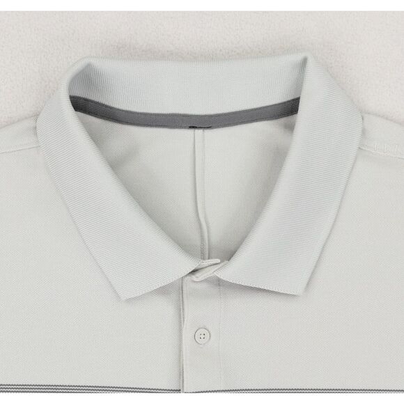 Lululemon Tech Pique Polo Shirt Mens XL Live In Practice Gray Short Sleeve - Picture 8 of 10